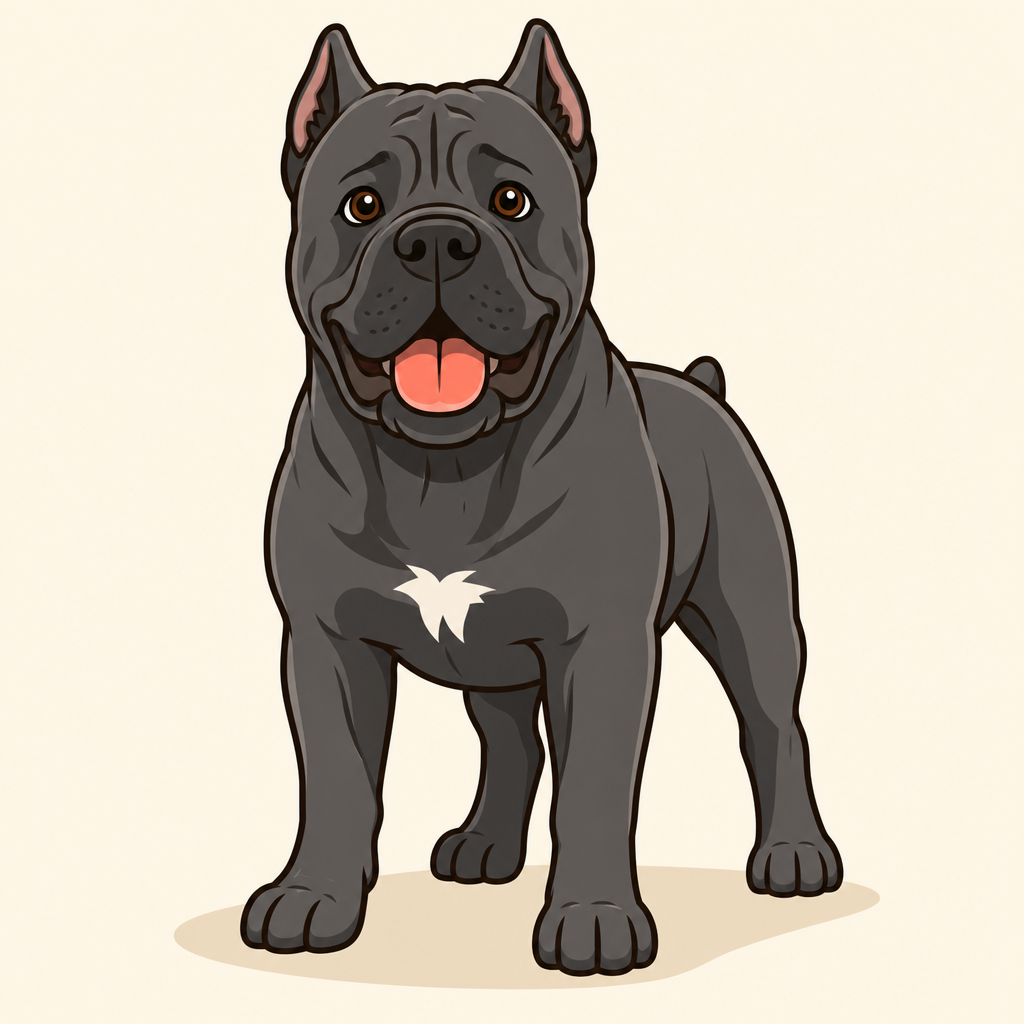 Illustration of a Cane Corso