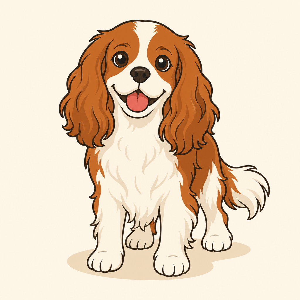 Illustration of a Cavalier King Charles Spaniel