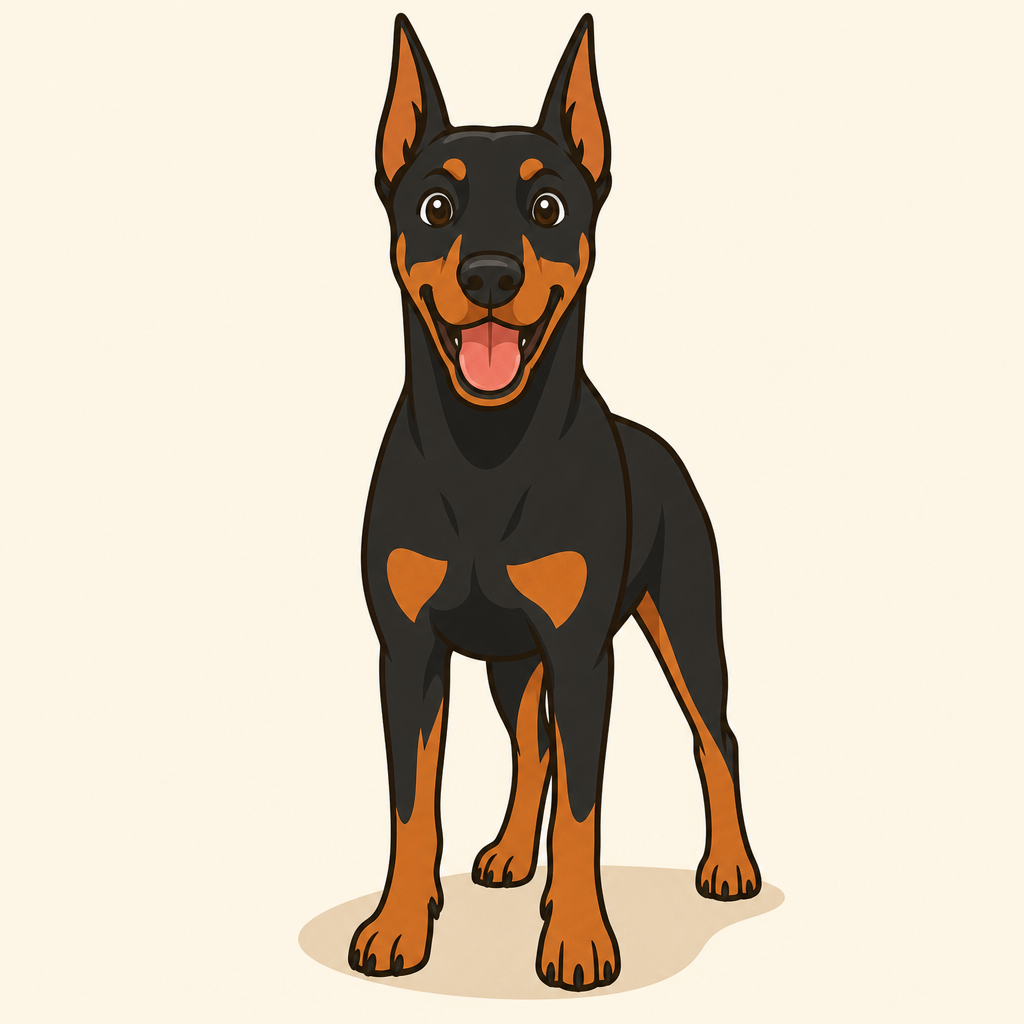 Illustration of a Doberman Pinscher
