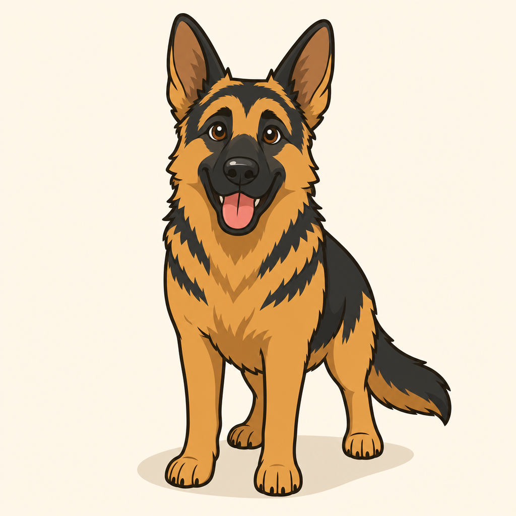 Illustration of a German Shepherd