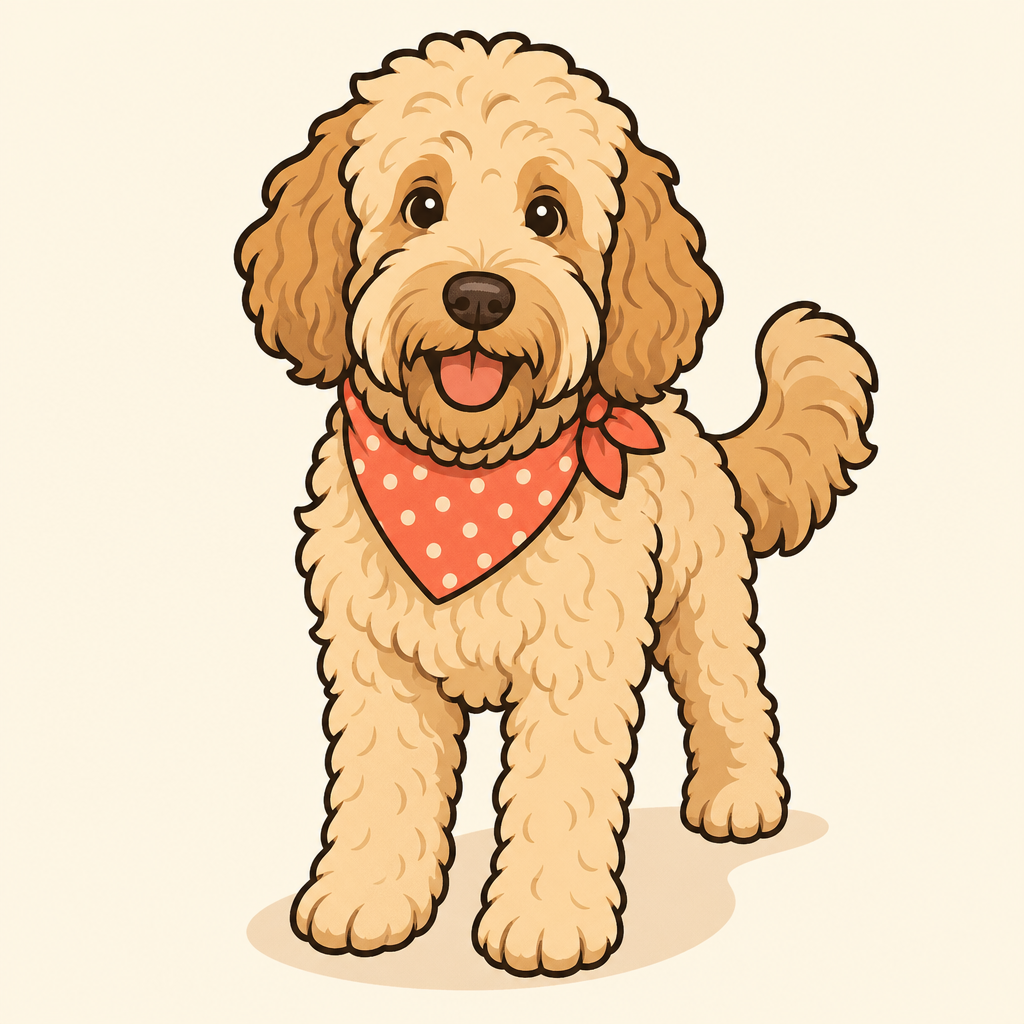 Illustration of a Labradoodle