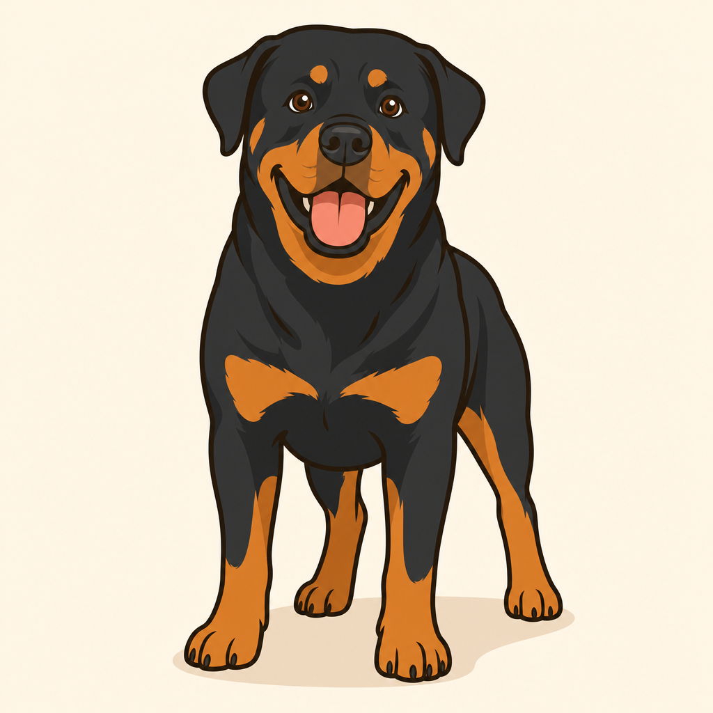 Illustration of a Rottweiler