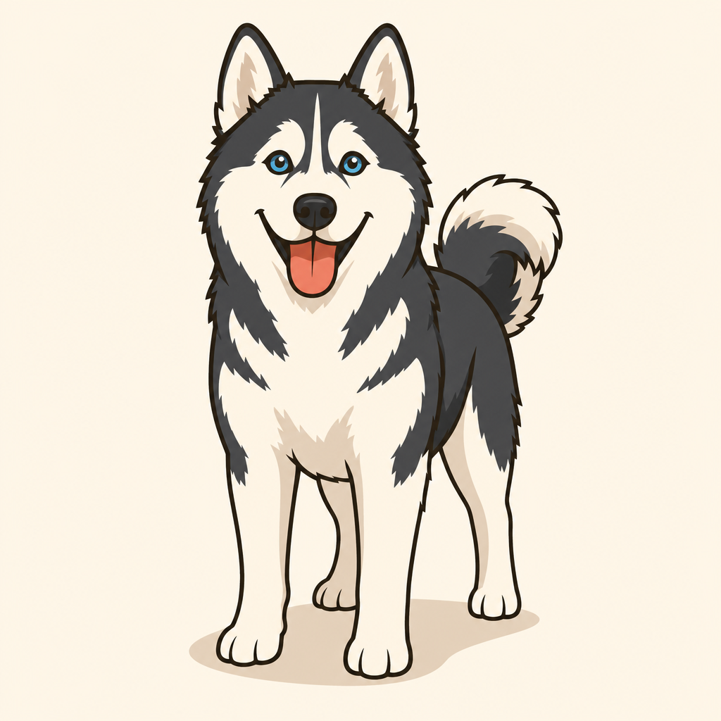 Illustration of a Siberian Husky
