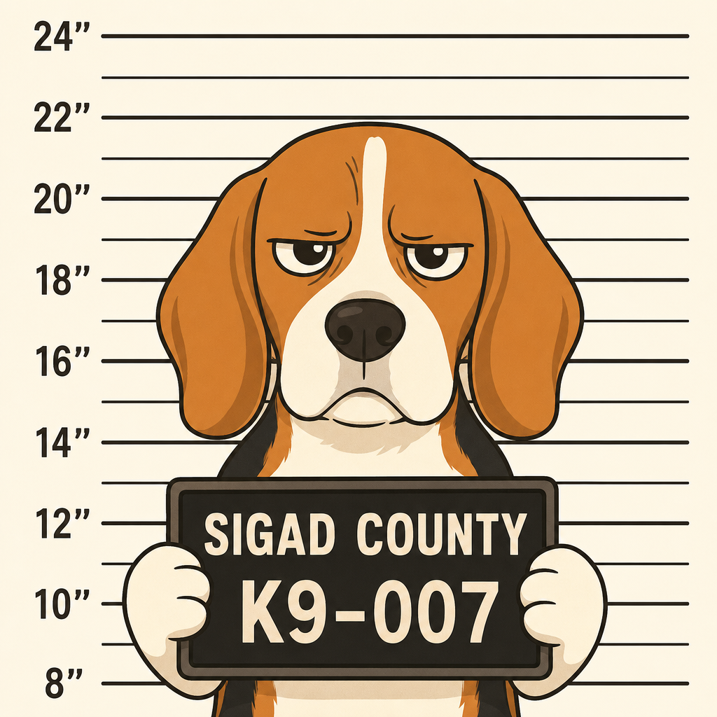 Mugshot of a Beagle