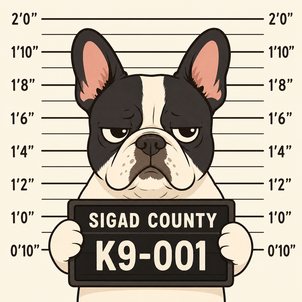 Mugshot of a French Bulldog