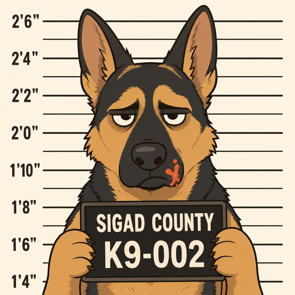Mugshot of a German Shepherd