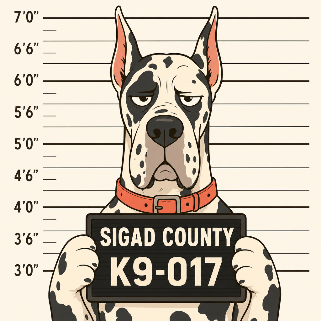Mugshot of a Great Dane