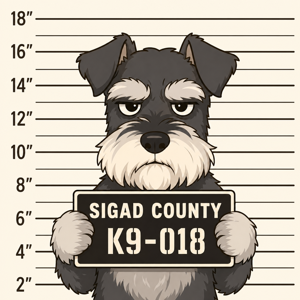 Mugshot of a Miniature Schnauzer