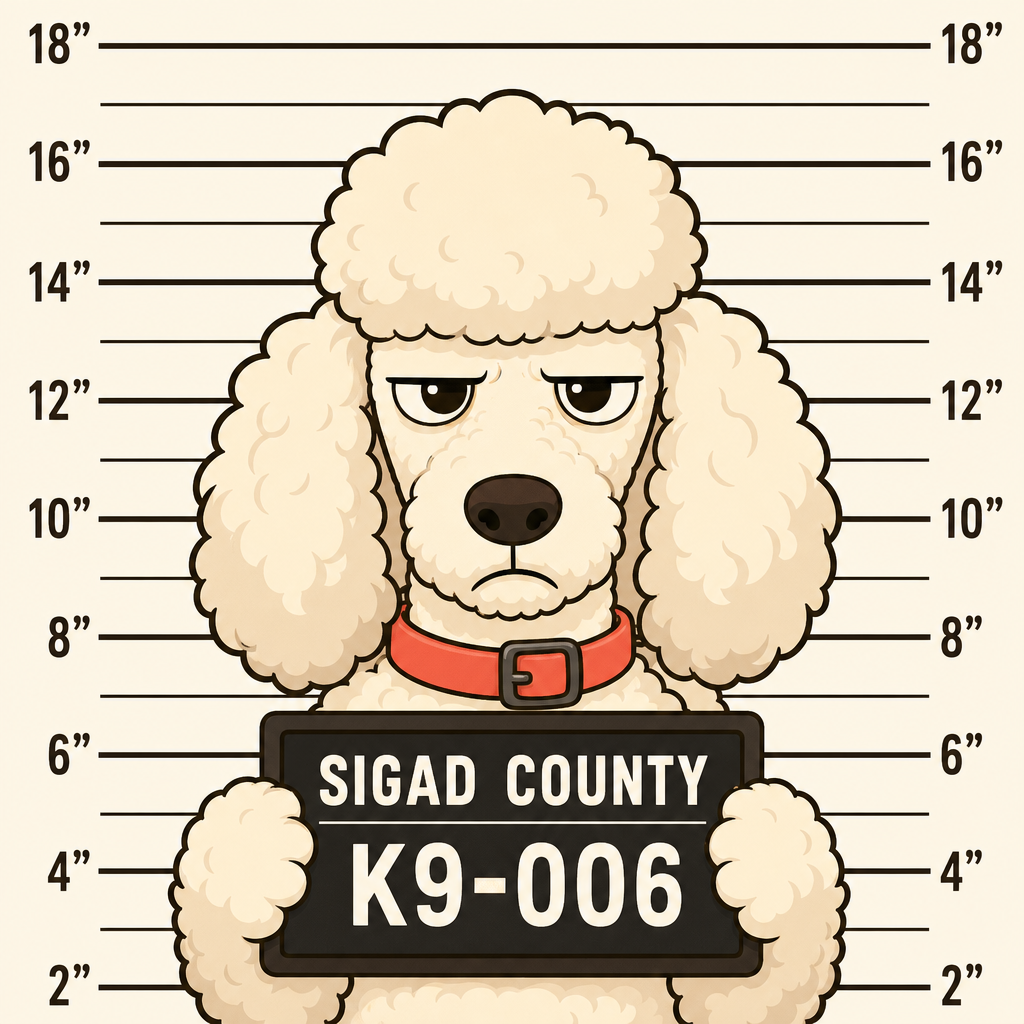 Mugshot of a Poodle