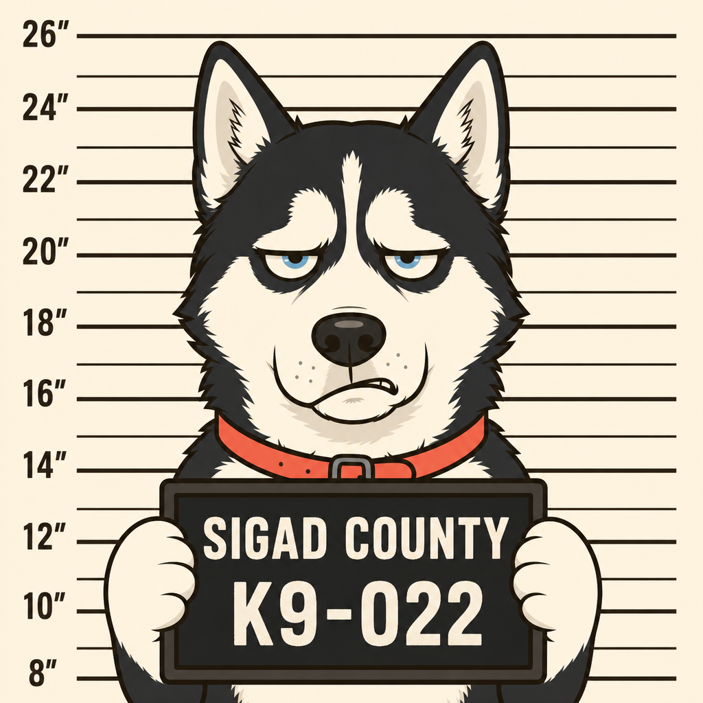 Mugshot of a Siberian Husky